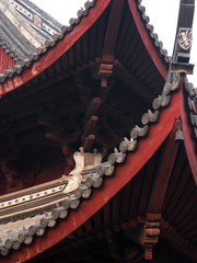 Fototapeta na wymiar tips of roof in a temple