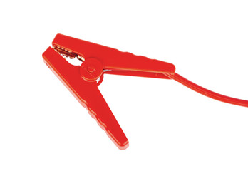 Red terminal for booster or recharge car battery.