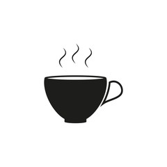 Cup of warm or hot coffee black icon