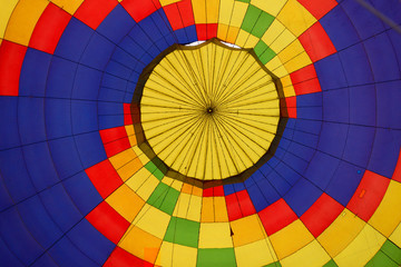 Obraz premium Bottom view from the inside at the multicolored balloon dome