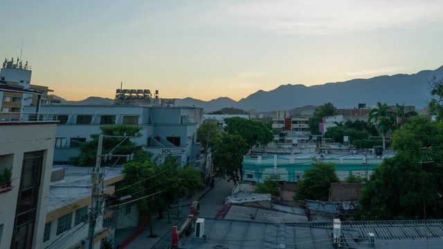 Sunrise Timelapse in Santa Marta, Colombia Over The Sierra Navada Mountains