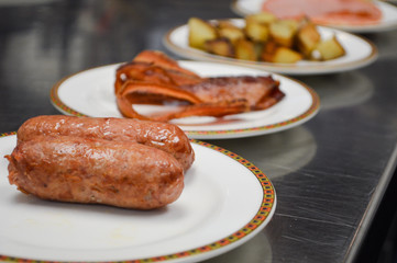 pork sausages and breakfast line up