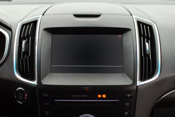 Screen multimedia system on dashboard in a modern car