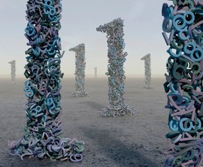 Numbers made of numbers, illustration