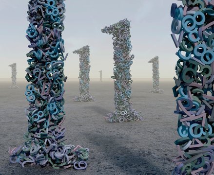 Numbers made of numbers, illustration