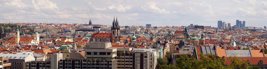 Fototapeta na wymiar View of the old and new part of the city. Czech capital: Prague.