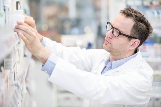 Pharmacist working in pharmacy