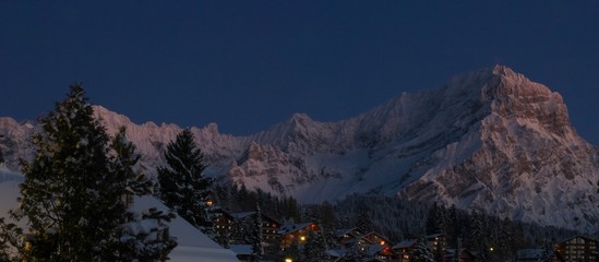 Alpine Village At Night
