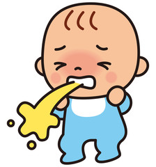嘔吐する赤ちゃん