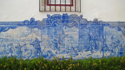 Lisboa. The famous blue sculptures on the wall