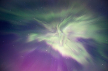 Fototapeta na wymiar Aurora Borealis, Northern lights, corona overhead