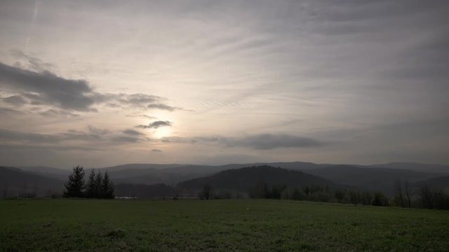 Green hills time lapse UHD footage. Beautiful landscape of Mountains.