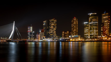 Fototapeta na wymiar Rotterdam Skyline at Night