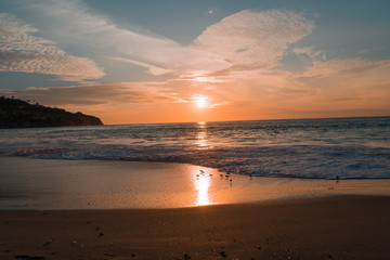 sunset on the beach in Los Angeles