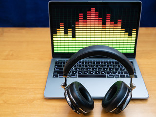 workplace of dj or digital music creator