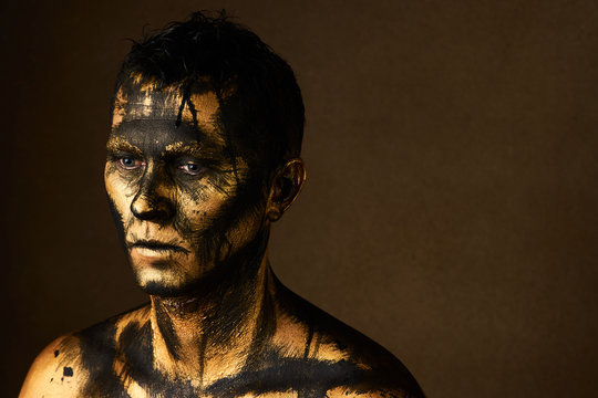 Make-up and halloween theme. Coal and Gold Miner