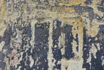 gray black stone background from old concrete wall and plaster
