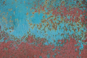 blue red background from old metal colored wall
