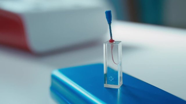 Tooth Glass Sample after Cleaning and Shaping Dental Root Canals Procedure in Laboratory