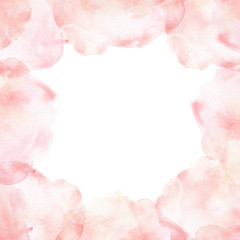Watercolor pink blush frame border