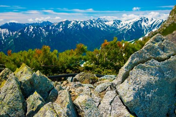 Tateyama mountains in Toyama, Japan. Toyama is one of the important cities in Japan for cultures and business markets.