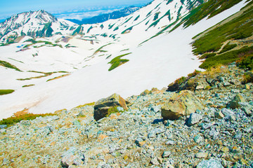 Tateyama mountains in Toyama, Japan. Toyama is one of the important cities in Japan for cultures and business markets.