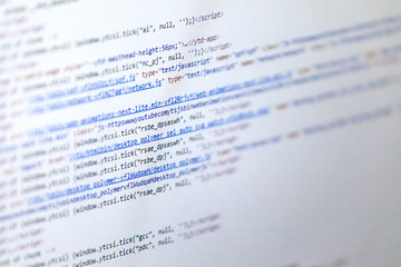 Fototapeta premium part of the source code on the monitor screen