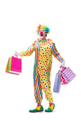 Funny clown isolated on white background