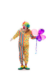 Funny clown isolated on white background