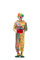 Funny clown isolated on white background