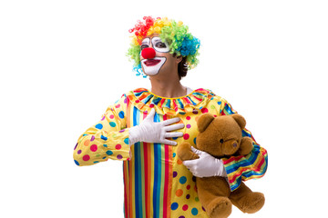 Funny clown isolated on white background