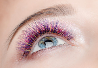 Eyelash extension procedure.