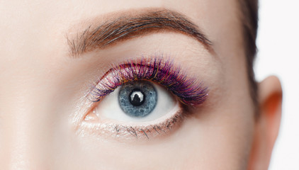 Fototapeta premium Eyelash extension procedure.