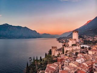 Lake Lago Garda - view of Malcesine village.