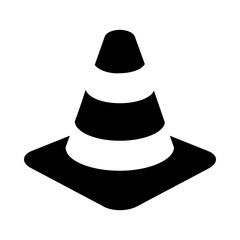 Traffic Cone Silhouette Icon