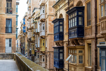 Fototapeta na wymiar Historic Windows in Valletta, Malta