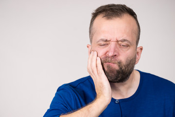 Man having tooth pain