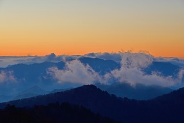 大台ケ原山で見た幻想的な夕暮れ情景