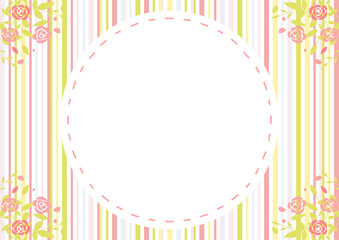 フラワー　ストライプ背景