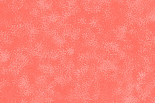Living Coral - Color of the year 2019, Millennial Pink Snowflake Confetti Pattern Background