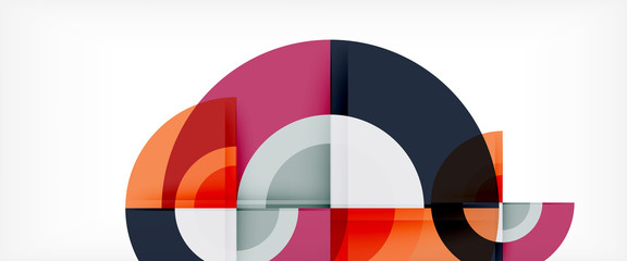 Obraz premium Modern geometric circles abstract background, colorful round shapes with shadow effects