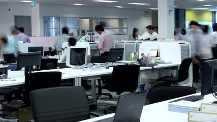 Office workers working together, Time lapse  - Powered by Adobe