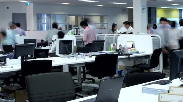 Office workers working together, Time lapse 