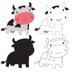 Dairy cow worksheet vector design