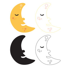 moon worksheet vector design