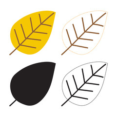 leaf worksheet vector design