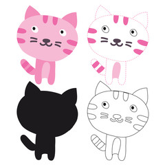 cat worksheet vector design