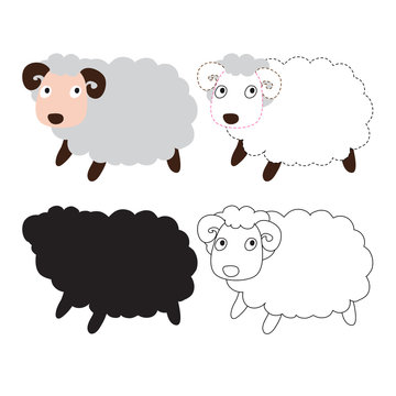 sheep worksheet vector design