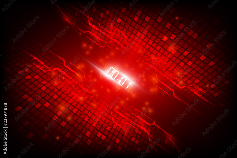 Poster abstract futuristic technology background with digital number timer concept and countdown, vector tr