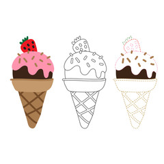 ice cream worksheet vector design